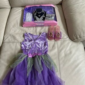 Girls Purple and Green Costume Pretend Play Set with Accessories, Size L